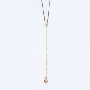Jacquie Aiche Moonstone & Diamond Lariat Necklace